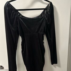 Wild Fable Black Velvet Long Sleeve Dress